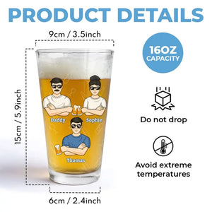 Boire de la bière et embarrasser mes enfants - Verre à bière personnalisé pour la famille - Fête des pères, cadeau pour papa, grand-père