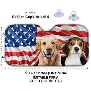 Photo personnalisée « La route du cœur est pavée d'empreintes de pattes » - Pare-soleil de pare-brise de voiture personnalisé pour chien et chat, protection de fenêtre de voiture - Cadeau pour propriétaires d'animaux et amoureux des animaux