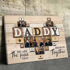 Photo personnalisée « Toujours à mes côtés » - Toile horizontale personnalisée pour la famille - Cadeau pour la fête des pères