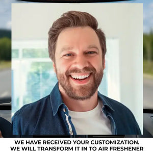 Photo personnalisée « Conduisez en toute sécurité, je t'aime » – Désodorisant de voiture personnalisé pour la famille – Cadeau pour les membres de la famille