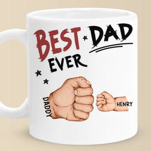 Heureux de t'avoir dans ma vie - Tasse personnalisée familiale - Fête des pères, cadeau pour papa, grand-père