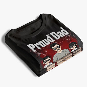 Fier papa de plusieurs enfants - T-shirt unisexe personnalisé pour la famille, sweat à capuche, sweat-shirt - Fête des pères, cadeau pour papa, grand-père