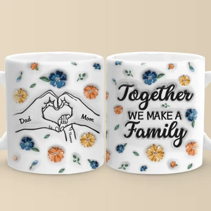 Une famille heureuse n'est qu'un paradis précoce - Mug personnalisé avec effet gonflé 3D - Cadeau pour les membres de la famille