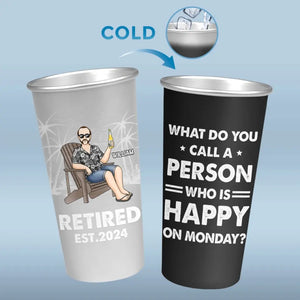 Good Mood With Beer And Retirement - Personalized Custom Aluminum Changing Color Cup - Appreciation, Retirement Gift For Coworkers, Work Friends, Colleagues