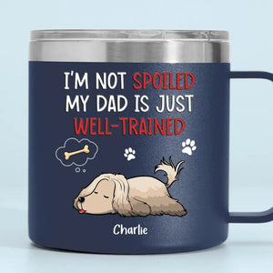 Les chiens sont des paquets d'amour enveloppés de fourrure - Gobelet personnalisé en acier inoxydable de 14 oz avec poignée - Cadeau pour propriétaires et amoureux des animaux