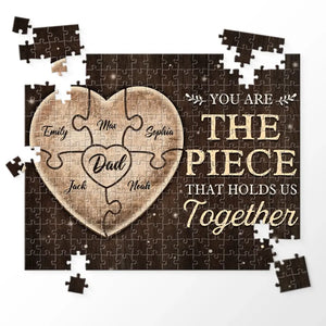 Papa, tu es mon héros pour toujours - Puzzle personnalisé familial - Fête des pères, cadeau pour papa, grand-père