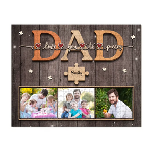 Puzzle personnalisé avec photo de famille : l'amour commence ! Cadeau pour la fête des pères, papa ou grand-père
