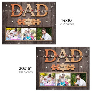 Puzzle personnalisé avec photo de famille : l'amour commence ! Cadeau pour la fête des pères, papa ou grand-père