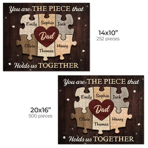 Tu es le cœur de notre famille - Puzzle personnalisé pour la famille - Fête des pères, cadeau pour papa, grand-père