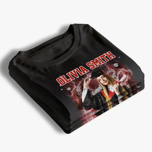 Photo personnalisée : il est temps de commencer un nouveau chapitre ! T-shirt, sweat à capuche et sweat-shirt unisexe personnalisé pour la famille ; cadeau de fin d'études pour les membres de la famille, les frères et sœurs.