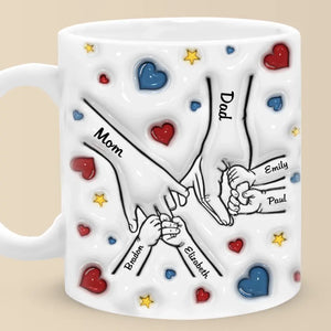 La famille est là où l'amour ne finit jamais - Mug personnalisé avec effet gonflé 3D - Cadeau pour les membres de la famille