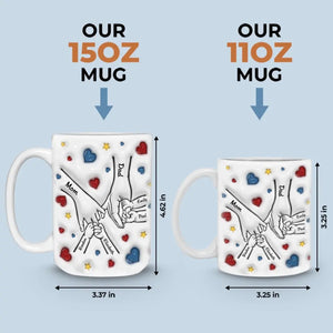 La famille est là où l'amour ne finit jamais - Mug personnalisé avec effet gonflé 3D - Cadeau pour les membres de la famille