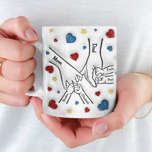 La famille est là où l'amour ne finit jamais - Mug personnalisé avec effet gonflé 3D - Cadeau pour les membres de la famille