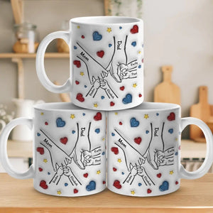 La famille est là où l'amour ne finit jamais - Mug personnalisé avec effet gonflé 3D - Cadeau pour les membres de la famille