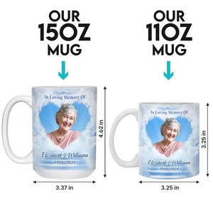 Photo personnalisée : votre esprit perdure ! Mug personnalisé commémoratif ! Cadeau de condoléances pour les membres de la famille.