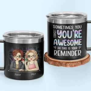 Merci d'être mon meilleur soutien émotionnel - Gobelet personnalisé en acier inoxydable de 14 oz avec poignée - Cadeau pour meilleures amies, meilleures amies, sœurs