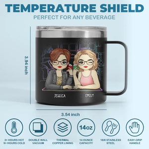 Merci d'être mon meilleur soutien émotionnel - Gobelet personnalisé en acier inoxydable de 14 oz avec poignée - Cadeau pour meilleures amies, meilleures amies, sœurs
