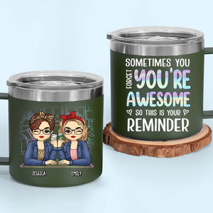 Merci d'être mon meilleur soutien émotionnel - Gobelet personnalisé en acier inoxydable de 14 oz avec poignée - Cadeau pour meilleures amies, meilleures amies, sœurs