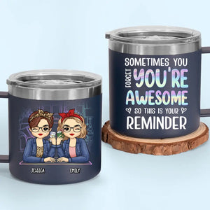 Merci d'être mon meilleur soutien émotionnel - Gobelet personnalisé en acier inoxydable de 14 oz avec poignée - Cadeau pour meilleures amies, meilleures amies, sœurs