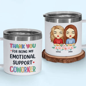 Merci d'être mon thérapeute bénévole - Gobelet personnalisé en acier inoxydable de 14 oz avec poignée - Cadeau pour meilleurs amis, meilleures amies, sœurs, collègues