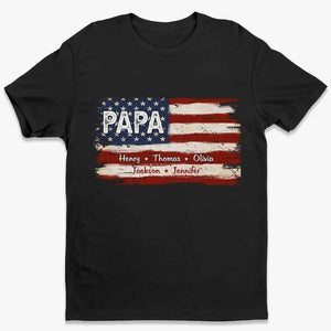 T-shirt et sweat à capuche unisexe personnalisé avec drapeau américain – Cadeaux d'anniversaire personnalisés pour papa et grand-père pour le 4 juillet – Toujours fier d'être américain