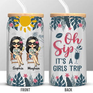 C'est un voyage entre filles - Tasse en verre personnalisée pour meilleure amie, tasse à café glacé - Cadeau pour meilleures amies, meilleures amies, sœurs