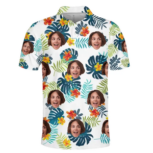 Polo personnalisé avec photo « Joyeux moments et bon soleil » - Imprimé intégral personnalisé pour la famille - Cadeau de vacances d'été, cadeau pour les membres de la famille
