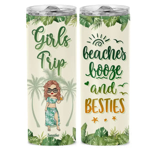 Je t'aime jusqu'à la plage et retour - Gobelet fin personnalisé Bestie - Cadeau de vacances d'été pour meilleures amies, meilleures amies, sœurs