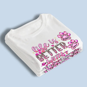 Les chiens laissent des empreintes de pattes sur votre cœur - T-shirt, sweat à capuche et sweat-shirt unisexe personnalisé pour chien - Cadeau pour propriétaires et amoureux des animaux