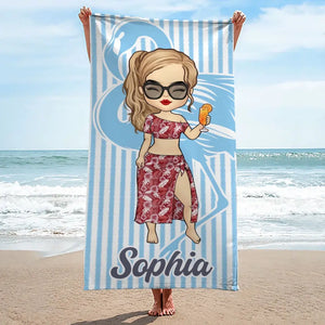 Serviette de plage personnalisée « Les filles veulent juste prendre le soleil » – Cadeau idéal pour les vacances d'été, les anniversaires, les fêtes au bord de la piscine, pour les meilleures amies, les meilleures amies et les sœurs