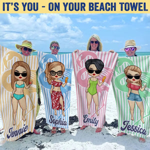Serviette de plage personnalisée « Les filles veulent juste prendre le soleil » – Cadeau idéal pour les vacances d'été, les anniversaires, les fêtes au bord de la piscine, pour les meilleures amies, les meilleures amies et les sœurs