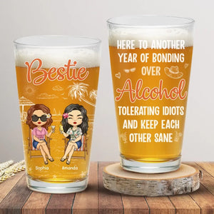À la santé de vos amis et de vos bonnes bières ! Verre à bière personnalisé pour vos meilleures amies, vos meilleures amies, vos sœurs et vos collègues.