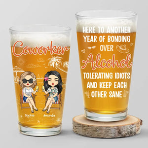 À la santé de vos amis et de vos bonnes bières ! Verre à bière personnalisé pour vos meilleures amies, vos meilleures amies, vos sœurs et vos collègues.