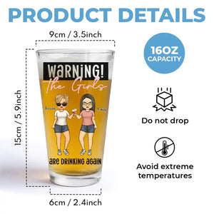 Les filles boivent à nouveau - Verre à bière personnalisé Bestie - Cadeau pour meilleures amies, meilleures amies, sœurs, collègues