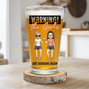 Les filles boivent à nouveau - Verre à bière personnalisé Bestie - Cadeau pour meilleures amies, meilleures amies, sœurs, collègues
