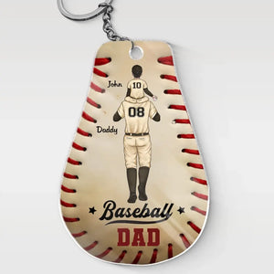 Porte-clés personnalisé en acrylique pour papa de baseball - Cadeau pour les membres de la famille, les amateurs de sport et les sportifs