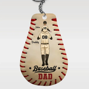 Porte-clés personnalisé en acrylique pour papa de baseball - Cadeau pour les membres de la famille, les amateurs de sport et les sportifs