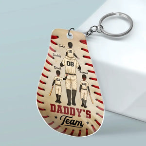 Porte-clés personnalisé en acrylique pour papa de baseball - Cadeau pour les membres de la famille, les amateurs de sport et les sportifs