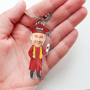 Porte-clés personnalisé en acrylique avec photo « Vous pensiez pouvoir le faire, alors vous l'avez fait » - Cadeau de fin d'études pour les membres de la famille, les frères et sœurs