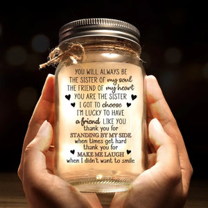 Tu es à mes côtés dans les bons comme dans les mauvais moments - Lampe personnalisée en pot Mason - Cadeau pour les meilleures amies, les meilleures amies et les sœurs