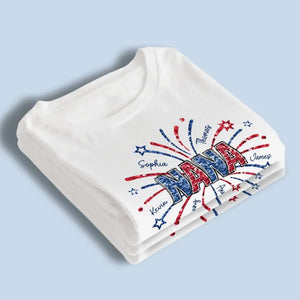 Briller comme des feux d'artifice - T-shirt unisexe personnalisé pour la famille, sweat à capuche, sweat-shirt - 4 juillet, cadeau pour maman, grand-mère