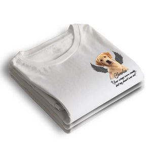 Photo personnalisée « Une fois à mes côtés, pour toujours dans mon cœur » – T-shirt unisexe personnalisé, sweat à capuche, sweat-shirt – Cadeau de condoléances pour les propriétaires d'animaux et les amoureux des animaux