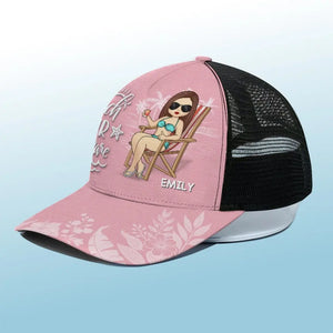 Casquette de baseball personnalisée avec dos en maille et logo « Cheveux de plage » - Cadeau idéal pour les meilleures amies, les meilleures amies et les sœurs
