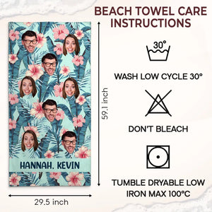 Serviette de plage personnalisée avec photo « En été, la chanson chante toute seule » - Cadeau pour les vacances d'été, un anniversaire, une fête à la piscine, pour les membres de la famille, les propriétaires d'animaux et les amoureux des animaux