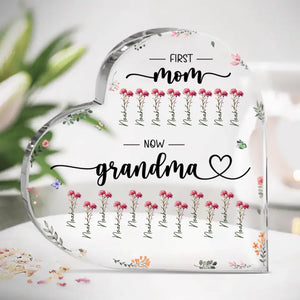 Merci pour votre amour et vos leçons sans fin - Plaque acrylique personnalisée en forme de cœur pour la famille - Cadeau pour maman, grand-mère
