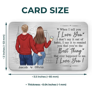 Tu es la meilleure chose qui me soit arrivée - Carte portefeuille personnalisée en aluminium pour couple - Cadeau pour mari et femme, anniversaire
