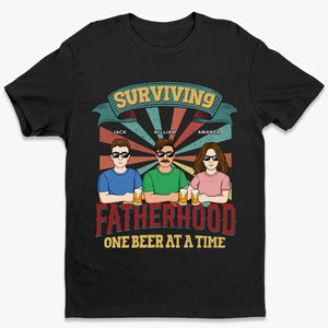 Survivre à la paternité une bière à la fois - T-shirt unisexe personnalisé, sweat à capuche, sweat-shirt - Cadeau pour papa, grand-père