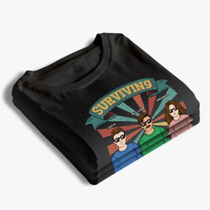 Survivre à la paternité une bière à la fois - T-shirt unisexe personnalisé, sweat à capuche, sweat-shirt - Cadeau pour papa, grand-père