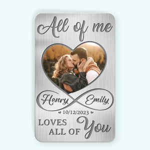 Photo personnalisée « Tout de moi, tout de toi » - Carte portefeuille en aluminium personnalisée pour couple - Cadeau pour mari et femme, anniversaire