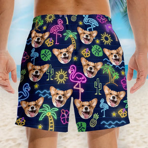 Photo personnalisée : chaque jour devrait être une journée à la plage - Short de plage hawaïen tropical personnalisé pour chien et chat - Cadeau de vacances d'été, cadeau de fête d'anniversaire pour propriétaires d'animaux et amoureux des animaux